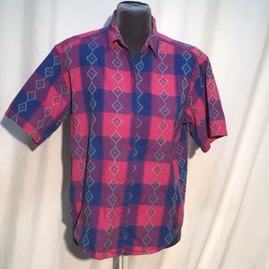 🌼Vintage 80’s🌼 YFSC Basics plaid camp shirt size Small